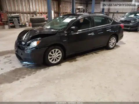 3N1AB7AP9HY336608 — 2017 Nissan Sentra, Передняя часть, фото до ремонта