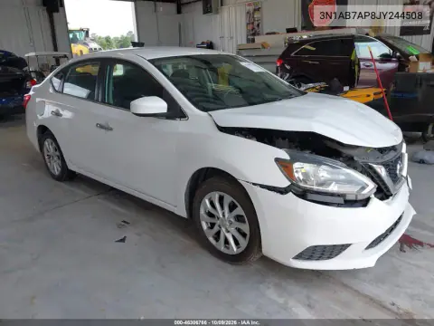 3N1AB7AP8JY244508 — 2018 Nissan Sentra, Передняя часть, фото до ремонта