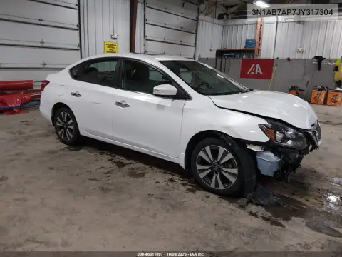 3N1AB7AP7JY317304 — 2018 Nissan Sentra, Передняя часть, фото до ремонта