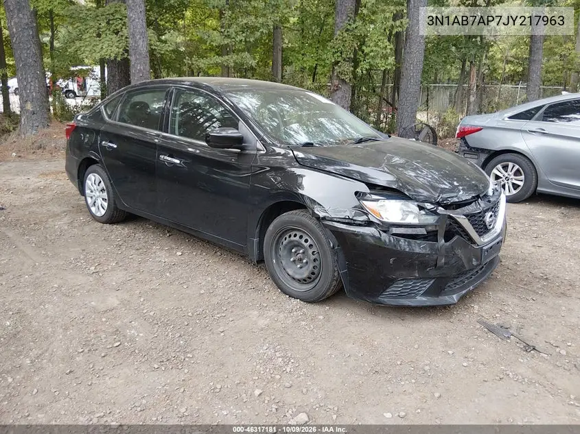 2018 Nissan Sentra S VIN 3N1AB7AP7JY217963 фото 2