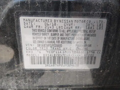 2018 Nissan Sentra S VIN 3N1AB7AP2JY324600 фото 9