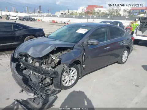 2018 Nissan Sentra Sv VIN 3N1AB7AP7JY230275 фото 3