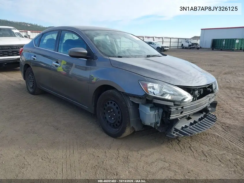 3N1AB7AP8JY326125 — 2018 Nissan Sentra, фото 2 с аукциона IAAI, Передняя часть