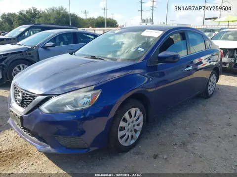 2019 Nissan Sentra Sv VIN 3N1AB7AP7KY259504 фото 2