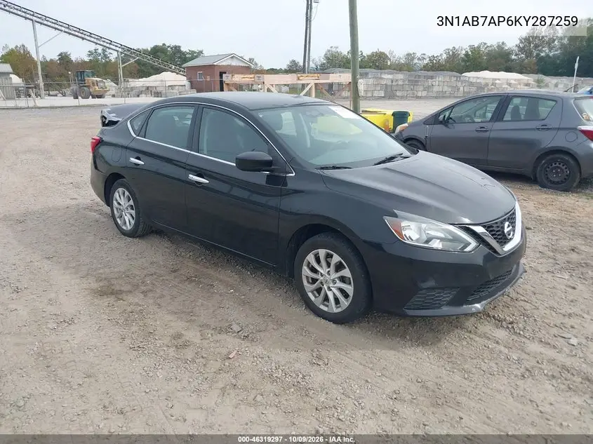 2019 Nissan Sentra Sv VIN 3N1AB7AP6KY287259 фото 1