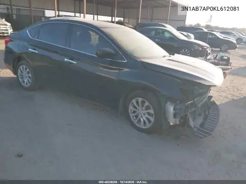 3N1AB7AP0KL612081 — 2019 Nissan Sentra, Передняя часть слева, фото до ремонта