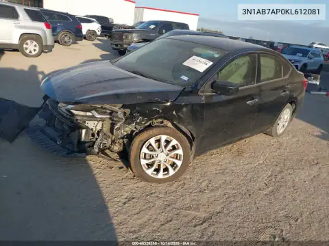 3N1AB7AP0KL612081 — 2019 Nissan Sentra, фото 2 с аукциона IAAI, Передняя часть слева