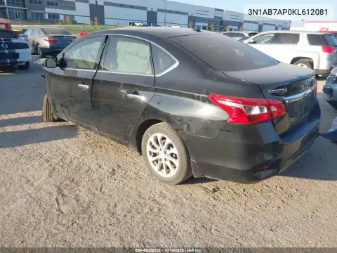 3N1AB7AP0KL612081 — 2019 Nissan Sentra, фото 3 с аукциона IAAI, Передняя часть слева