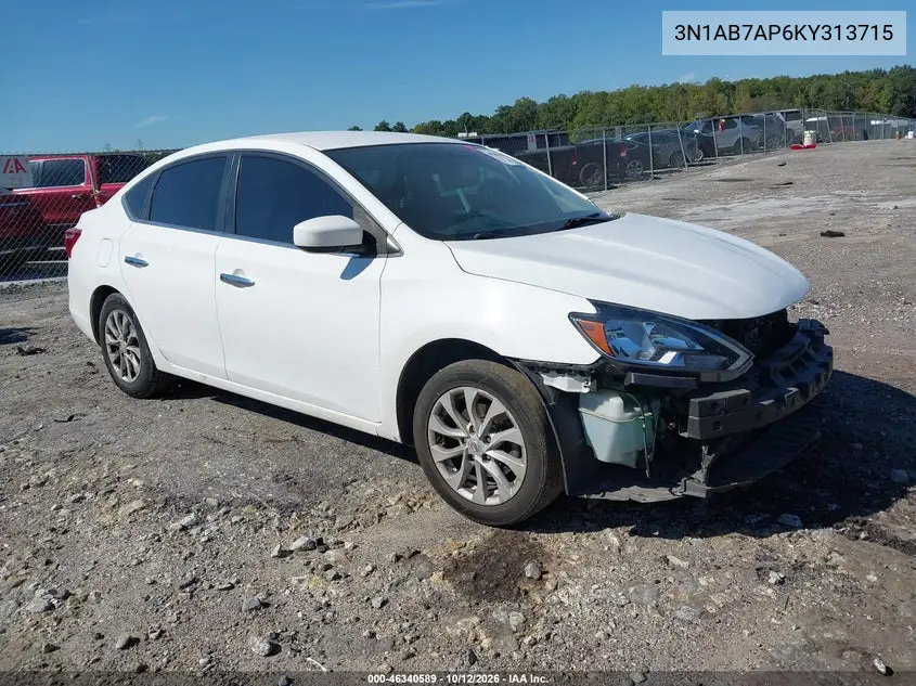 2019 Nissan Sentra Sv VIN 3N1AB7AP6KY313715 фото 2