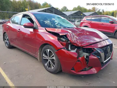 3N1AB8CV3LY305610 — 2020 Nissan Sentra, Передняя часть, фото до ремонта