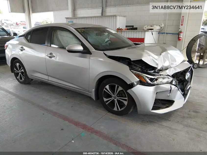3N1AB8CV7MY234641 Nissan Sentra 2021 — повреждение Передняя часть, фото до ремонта