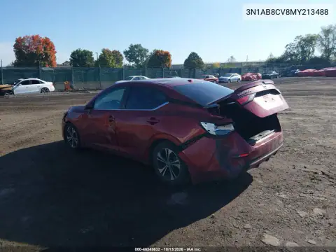3N1AB8CV8MY213488 — 2021 Nissan Sentra, Левая сторона, фото до ремонта