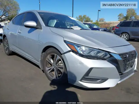 2022 Nissan Sentra Sv Xtronic Cvt VIN 3N1AB8CV2NY221118 фото 2
