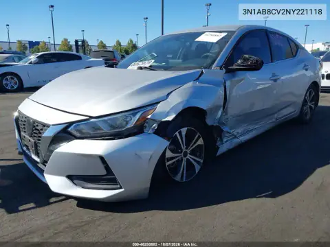 2022 Nissan Sentra Sv Xtronic Cvt VIN 3N1AB8CV2NY221118 фото 3