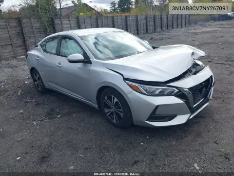 3N1AB8CV7NY267091 — 2022 Nissan Sentra, Передняя часть, фото до ремонта