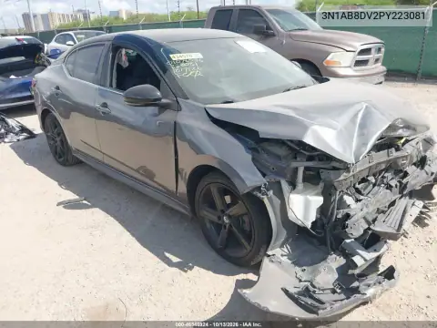 3N1AB8DV2PY223081 — 2023 Nissan Sentra, Передняя часть, фото до ремонта