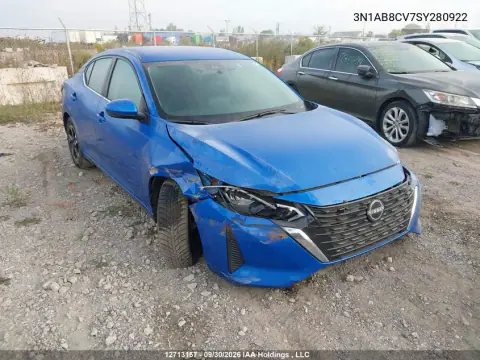 3N1AB8CV7SY280922 — 2025 Nissan Sentra, Передняя часть, фото до ремонта