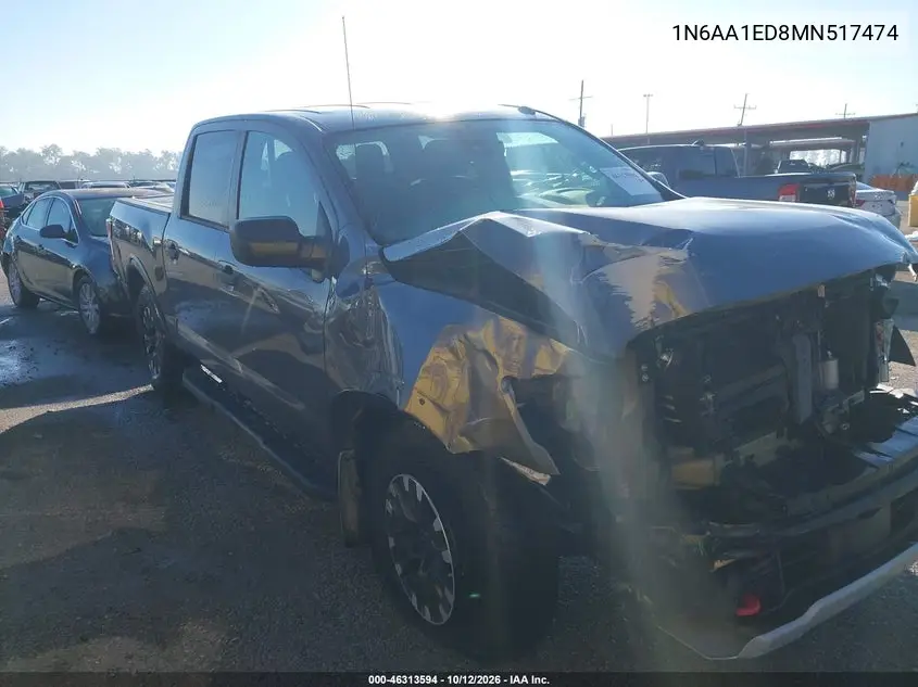 2021 Nissan Titan Pro-4X 4X4 VIN 1N6AA1ED8MN517474 фото 1