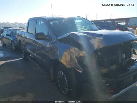 1N6AA1ED8MN517474 — 2021 Nissan Titan, Передняя часть, фото до ремонта
