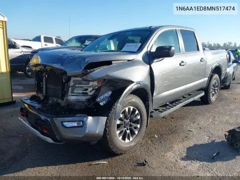 2021 Nissan Titan Pro-4X 4X4 VIN 1N6AA1ED8MN517474 фото 2
