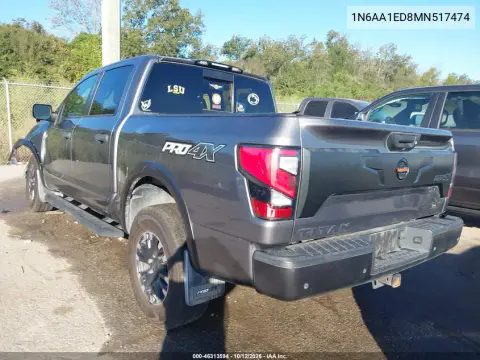 2021 Nissan Titan Pro-4X 4X4 VIN 1N6AA1ED8MN517474 фото 3