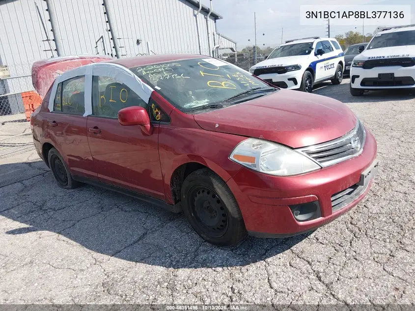 3N1BC1AP8BL377136 Nissan Versa 2011 — повреждение Задняя часть, фото до ремонта