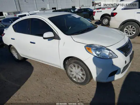 3N1CN7AP1EL877709 — 2014 Nissan Versa, Сзади слева, фото до ремонта