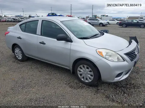 2014 Nissan Versa 1.6 S+ VIN 3N1CN7AP7EL869419 фото 2