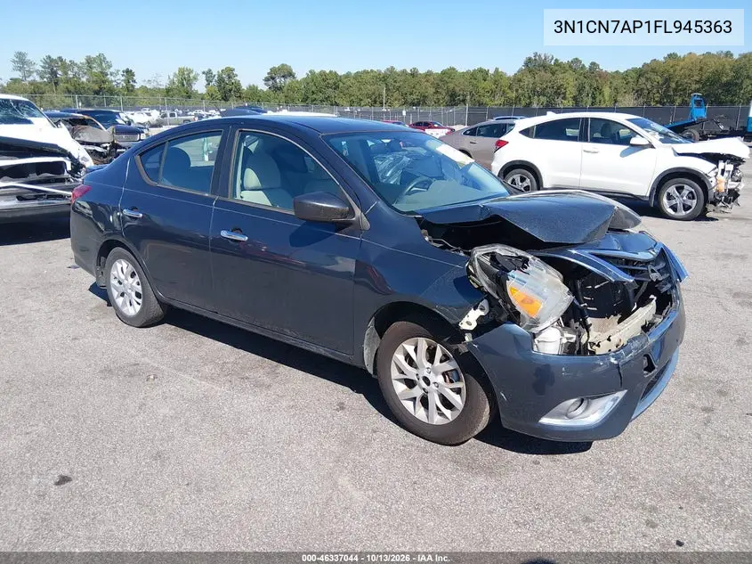 3N1CN7AP1FL945363 — 2015 Nissan Versa, фото 2 с аукциона IAAI, Передняя часть