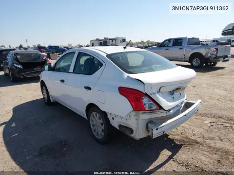 2016 Nissan Versa 1.6 S VIN 3N1CN7AP3GL911362 фото 4