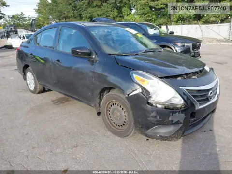 3N1CN7AP5JL807740 — 2018 Nissan Versa, Передняя часть, фото до ремонта