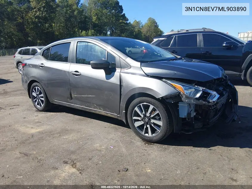 3N1CN8EV7ML903890 — 2021 Nissan Versa, фото 2 с аукциона IAAI, Правый бок