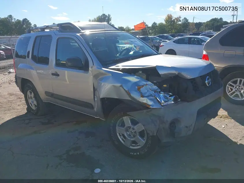 2007 Nissan Xterra S VIN 5N1AN08U17C500735 фото 2