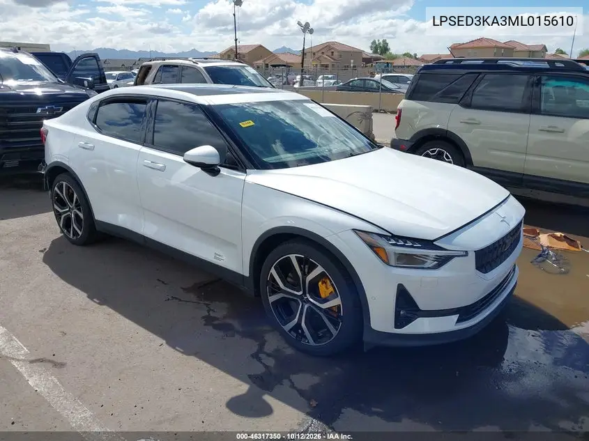 LPSED3KA3ML015610 Polestar 2 2021 — повреждение Задняя часть, фото до ремонта