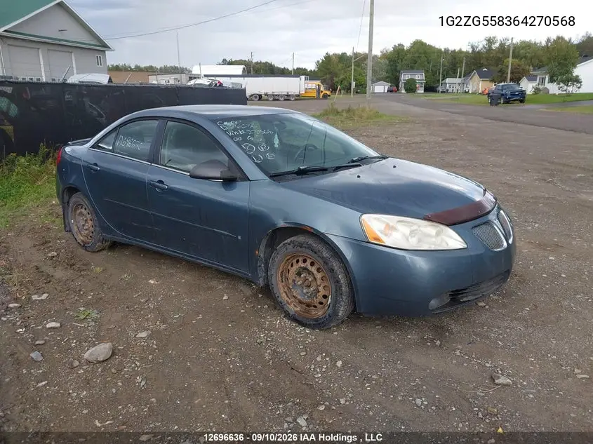 2006 Pontiac G6 Base V6 VIN 1G2ZG558364270568 фото 2