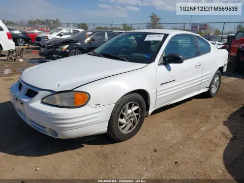 2001 Pontiac Grand Am Se1 VIN 1G2NF12E31M569538 фото 3
