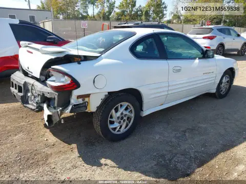 2001 Pontiac Grand Am Se1 VIN 1G2NF12E31M569538 фото 5