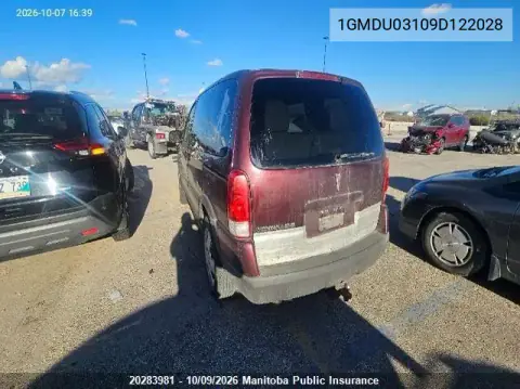 2009 Pontiac Montana Sv6 VIN 1GMDU03109D122028 фото 4