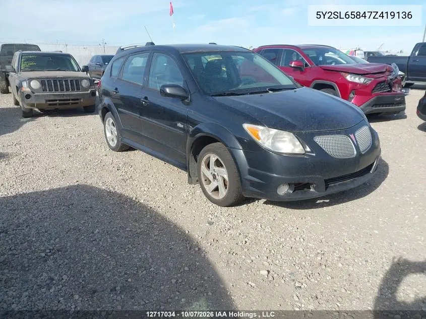 2007 Pontiac Vibe VIN 5Y2SL65847Z419136 фото 2