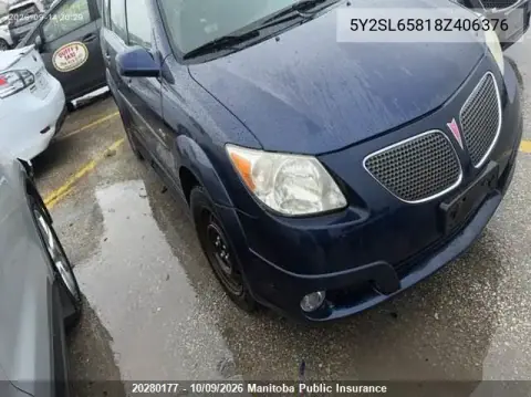 5Y2SL65818Z406376 — 2008 Pontiac VIBE, Град, фото до ремонта