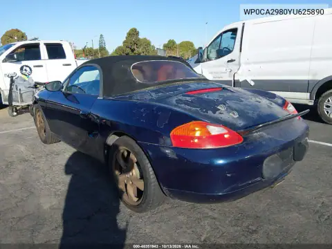 WP0CA2980YU625890 — 2000 Porsche Boxster, фото 3 с аукциона IAAI 15.10.2026, Естественный износ