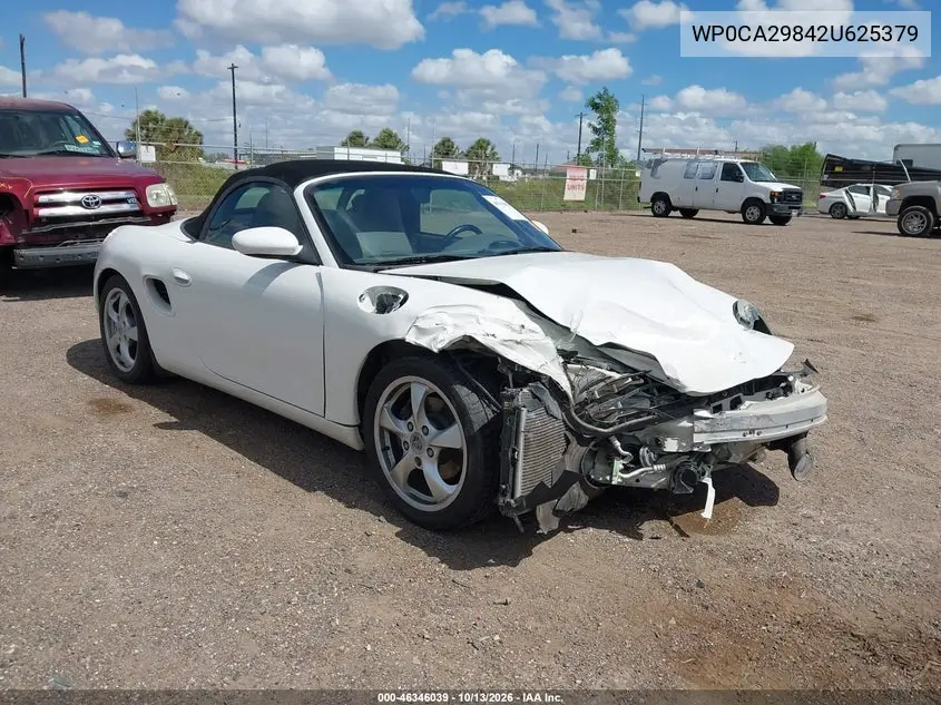 WP0CA29842U625379 — 2002 Porsche Boxster, фото 2 с аукциона IAAI, Передняя часть
