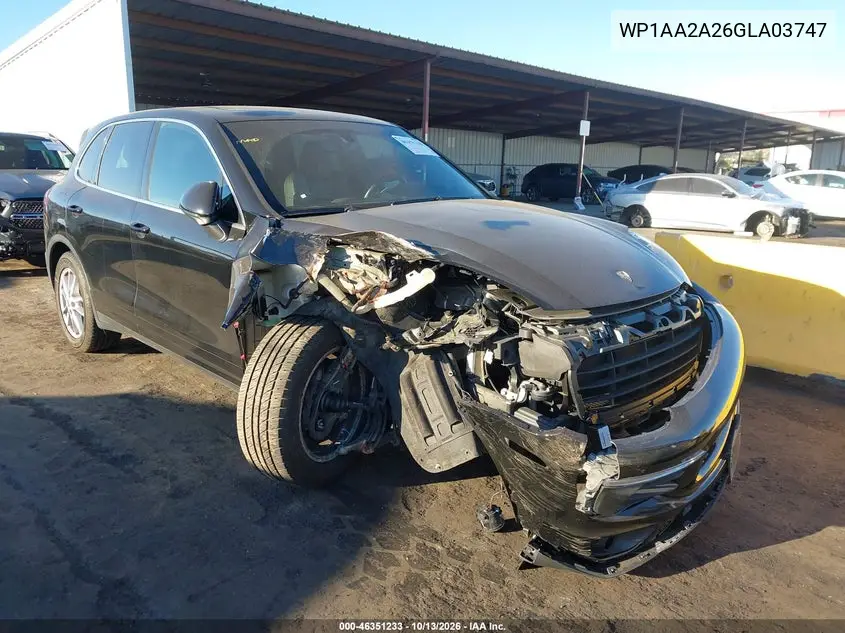 WP1AA2A26GLA03747 — 2016 Porsche Cayenne, фото 2 с аукциона IAAI, Передняя часть