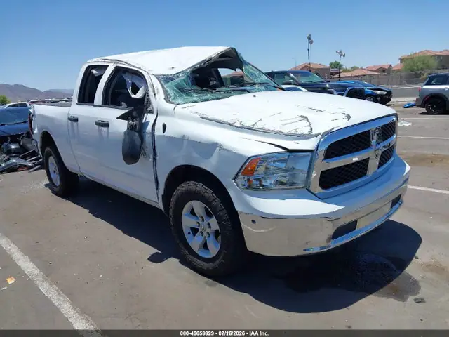 1C6RR7FT9KS591287 — 2019 RAM 1500 Classic Tradesman 4X4 6'4 Box, Опрокидывание (Rollover), фото до ремонта