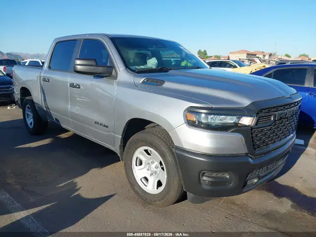1C6RREGG8SN712220 — 2025 RAM 1500 Tradesman 4X2 5'7 Box, Передняя часть слева (Left Front), фото до ремонта