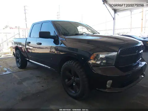 1C6RR6FT2GS275098 — 2016 RAM 1500, Сзади, фото до ремонта