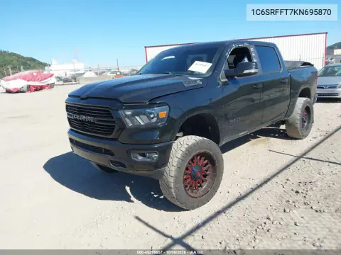 2019 Ram 1500 Big Horn/Lone Star 4X4 5'7 Box VIN 1C6SRFFT7KN695870 фото 3