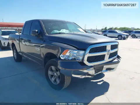 1C6RR6FG6KS697287 — 2019 RAM 1500, Передняя часть, фото до ремонта