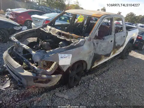 1C6RR7LT4LS104227 — 2020 RAM 1500, фото 2 с аукциона IAAI, Пожар