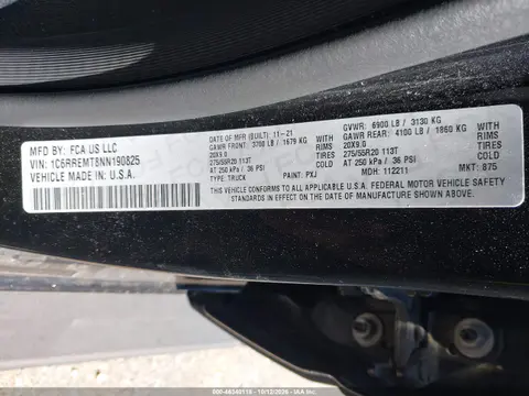 2022 Ram 1500 Big Horn 4X2 6'4 Box VIN 1C6RREMT8NN190825 фото 10